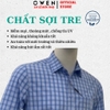 Áo sơ mi nam tay ngắn Owen AR263017DT màu xanh dáng suông regular fit tà lượn có túi chất liệu Bamboo polyester