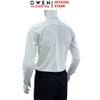 Áo sơ mi nam tay dài Owen AS255058D màu trắng dáng ôm slim fit tà lượn không túi chất liệu poly midal