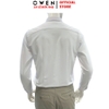 Áo sơ mi nam tay dài Owen AS260002D màu trắng dáng ôm slim fit tà lượn không túi chất liệu polyester