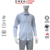 Áo sơ mi nam tay dài Owen AS260034D màu xanh nhạt dáng ôm slim fit tà lượn không túi chất liệu Bamboo polyester