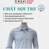 Áo sơ mi nam tay dài Owen AS260034D màu xanh nhạt dáng ôm slim fit tà lượn không túi chất liệu Bamboo polyester