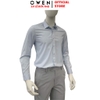 Áo sơ mi nam tay dài Owen AS260034D màu xanh nhạt dáng ôm slim fit tà lượn không túi chất liệu Bamboo polyester