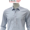 Áo sơ mi nam tay dài Owen AS260034D màu xanh nhạt dáng ôm slim fit tà lượn không túi chất liệu Bamboo polyester