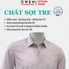 Áo sơ mi nam tay ngắn Owen AS260104D màu hồng dáng ôm slim fit tà lượn không túi chất liệu Bamboo polyester