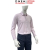 Áo sơ mi nam tay ngắn Owen AS260104D màu hồng dáng ôm slim fit tà lượn không túi chất liệu Bamboo polyester