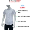 Áo sơ mi trắng nam tay ngắn Owen AS260504NBF Màu trắng trơn dáng ôm slim fit tà lượn không túi chất liệu nano