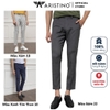 Quần Tây Nam Aristino ATR01701 Quần Âu Nam Màu Xám 18 Kẻ Form Dáng Cropped Chất Liệu Polyester
