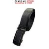 Thắt Lưng Nam Owen BELT256248 day da màu đen Mặt Khóa Trượt Tự Động Chất liệu da bò thật