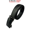 Thắt Lưng Nam Owen BELT261054 day da màu đen Mặt Khóa Trượt Tự Động chất liệu da bò thật
