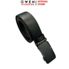 Thắt Lưng Nam Owen BELT261060 dây da màu đen sần Mặt Khóa Trượt Tự Động chất liệu da bò thật