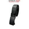 Thắt Lưng Nam Owen BELT261060 dây da màu đen sần Mặt Khóa Trượt Tự Động chất liệu da bò thật