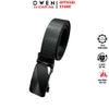 Thắt Lưng Nam Owen BELT261062 dây da màu đen sần Mặt Khóa Trượt Tự Động chất liệu da bò thật