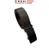 Thắt Lưng Nam Owen BELT261063 dây da màu nâu đậm sần Mặt Khóa Trượt Tự Động chất liệu da bò thật