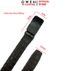 Thắt Lưng Nam Owen BELT261064 dây da màu nâu đậm vân da cá sấu Mặt Khóa Trượt Tự Động chất liệu da bò thật