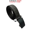 Thắt Lưng Nam Owen BELT261064 dây da màu nâu đậm vân da cá sấu Mặt Khóa Trượt Tự Động chất liệu da bò thật