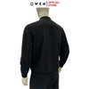 Bộ Thể Thao Nam Owen BTT256158 màu đen dáng reguler, áo cổ 3 phân, khóa kéo, tay và gấu bo chun, quần cạp chun ống suông chất liệu polyester