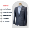 Bộ Veston VIỆT TUẤN COMPLET-159 màu xanh họa tiết bộ suit dáng trẻ, 1 cúc , xẻ tà 2 bên chất liệu Vicose