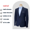 Bộ Veston VIỆT TUẤN COMPLET-559 màu xanh tím than trơn bộ suit dáng trẻ, 1 cúc , xẻ tà 2 bên chất liệu Vicose