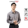 Áo Sơ Mi Nam Tay Dài Owen AR220151DT Màu Kẻ Caro Ghi Đen Đỏ Dáng Regular Fit Tà Lượn Có Túi Chất liệu Vải Sợi Tre