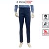 Quần Tây Nam Owen QST231862 màu xanh caro đen dáng slim fit cạp tăng đơ chất liệu polyester