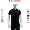 Áo thun polo Nam Tay Ngắn Có Cổ Owen APV253627 màu đen in họa tiết dáng body fit tà bằng chất liệu CVC spandex