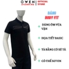 Áo thun polo Nam Tay Ngắn Có Cổ Owen APV253627 màu đen in họa tiết dáng body fit tà bằng chất liệu CVC spandex
