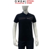 Áo thun polo Nam Tay Ngắn Có Cổ Owen APV253627 màu đen in họa tiết dáng body fit tà bằng chất liệu CVC spandex