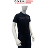 Áo thun polo Nam Tay Ngắn Có Cổ Owen APV253627 màu đen in họa tiết dáng body fit tà bằng chất liệu CVC spandex