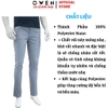 Quần Tây Nam Owen QST263062 màu xám nhạt dáng ôm slim fit cạp tăng đơ chất liệu nano