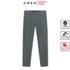 Quần tây Nam Owen QGT252408 màu xám kẻ dáng S-form cạp tăng đơ chất liệu TR spandex