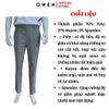 Quần tây Nam Owen QGT252408 màu xám kẻ dáng S-form cạp tăng đơ chất liệu TR spandex