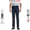 Quần Tây Nam Owen QRT242821 màu xanh navy kẻ dáng suông regular fit cạp tăng đơ Chất liệu nano