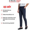 Quần Tây Nam Owen QRT242821 màu xanh navy kẻ dáng suông regular fit cạp tăng đơ Chất liệu nano