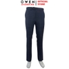 Quần Tây Nam Owen QRT242821 màu xanh navy kẻ dáng suông regular fit cạp tăng đơ Chất liệu nano
