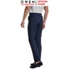 Quần Tây Nam Owen QRT242821 màu xanh navy kẻ dáng suông regular fit cạp tăng đơ Chất liệu nano