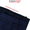 Quần Tây Nam Owen QRT242821 màu xanh navy kẻ dáng suông regular fit cạp tăng đơ Chất liệu nano