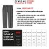 Quần Tây Nam Owen QRT242821 màu xanh navy kẻ dáng suông regular fit cạp tăng đơ Chất liệu nano
