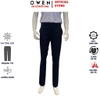 Quần Tây Nam Owen QRT262076 Xanh Tím Than Kẻ Regular Fit Cạp Tăng Đơ