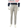 Quần tây Nam Owen QST257096 màu be nhạt dáng ôm slim fit cạp tăng đơ chất liệu polyester spandex