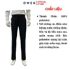 Quần tây Nam Owen QTJ257125 màu đen dáng suông J-Form chất liệu polyester