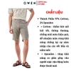 Quần Short Nam Owen ST231277 màu nâu dáng ôm slim fit Vải Polyester