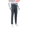 Quần tây Nam Owen QST257085 màu xám dáng ôm slim fit cạp tăng đơ chất liệu nano