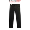 Quần Jean Nam Owen Quần Bò Nam QJT258004 màu đen dáng straight fit chất liệu polyester