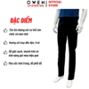 Quần kaki nam Owen QKRT261003 màu đen dáng suông regular fit cạp tăng đơ chất liệu cotton spandex