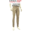 Quần kaki nam Owen QKS256103 màu be đậm dáng ôm slim fit chất liệu Rayon