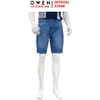 Quần Short Nam Owen SJ263075 sóc Jeans màu xanh nhạt dáng Straight fit chất liệu denim Cotton