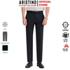 Quần Âu Nam Aristino Quần Tây ATR0080S1 màu đen 20 dáng suông regular fit