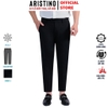 Quần Âu Nam Aristino Quần Tây ATR0230S2 màu đen 1 dáng ôm vừa Cropped