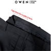 Quần tây Nam Owen QRT252468R2 màu đen dáng suông regular fit cạp tăng đơ chất liệu nano