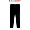 Quần tây Nam Owen QRT252476 màu đen dáng suông regular fit cạp tăng đơ chất liệu pplyester spandex